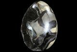 Septarian Dragon Egg Geode - Black Crystals #88529-2